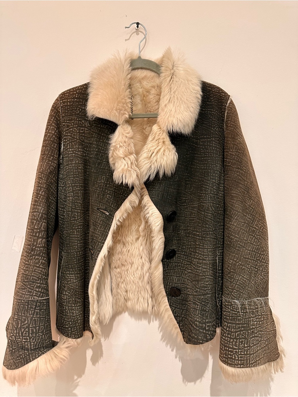 Vintage Jacket with Real Fur Trim
